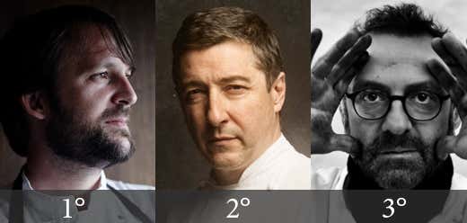 da sinistra: René Redzepi, Joan Roca e Massimo Bottura da sinistra: René Redzepi, Joan Roca e Massimo Bottura
