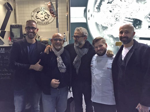 da sinistra: Angelo Agnelli, Claudio Sadler, Massimo Bottura, Cammarata e Niko Romito