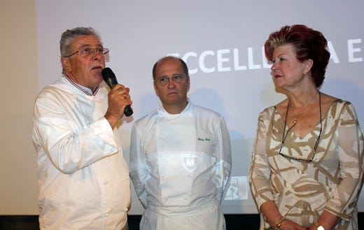 da sinistra: Alfonso Iaccarino, Heinz Beck e Annie Feolde