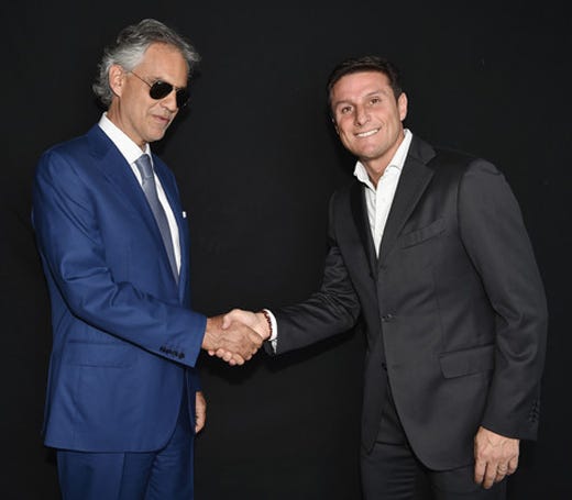 Andrea Bocelli e Javier Zanetti