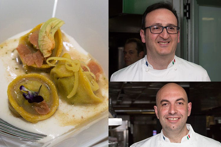 Rocco Pozzulo e Seby Sorbello (Cena di gala con 14 stelle Michelin Il Premio IaT celebra la cucina italiana)