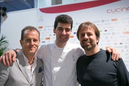 da sinistra: Fabrizio Nonis, Massimiliano Alajmo e Luca Montersino (foto: Fabrice Gallina)