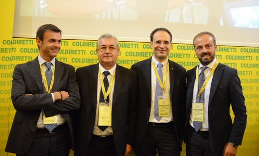 da sinistra: Ettore Prandini, Mauro Tonello, Roberto Moncalvo e Gennarino Masiello