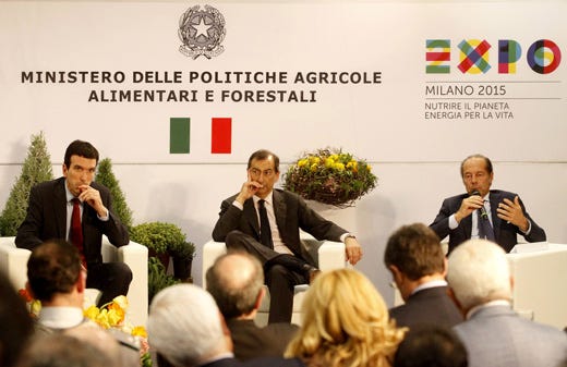 da sinistra: Maurizio Martina, Giuseppe Sala e Ettore Riello
