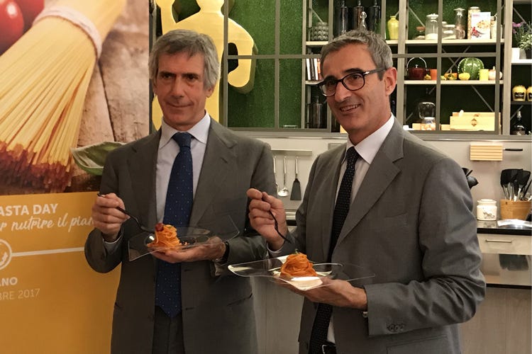 Paolo Barilla e Riccardo Felicetti (Pasta, origine del grano in etichetta Aidepi: «Un decreto non accettabile»)