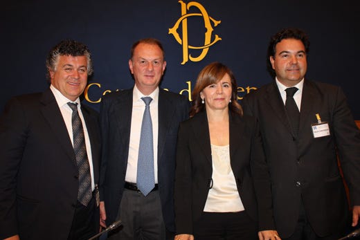 da sinistra: Giuseppe Stinga, Giuseppe Cuomo, Colomba Mongiello e Daniele Salvagno