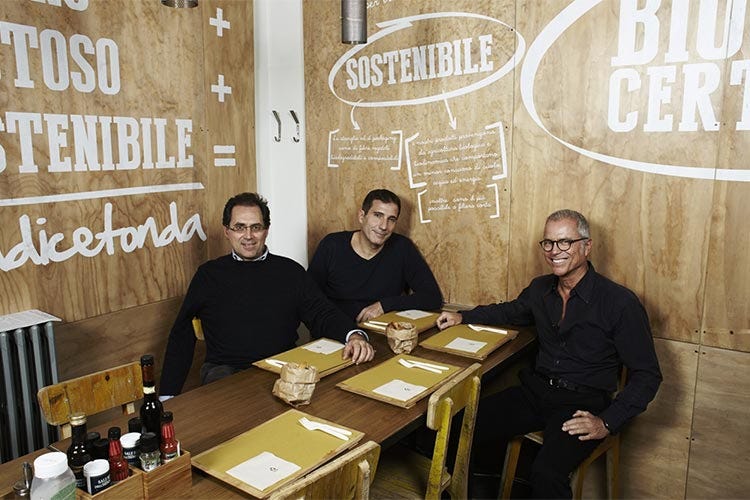 Lorenzo Cannavale, Guido Fornaro e Guido Giansoldati (Una ristorazione sempre più green Tanti indirizzi a certificazione biologica)