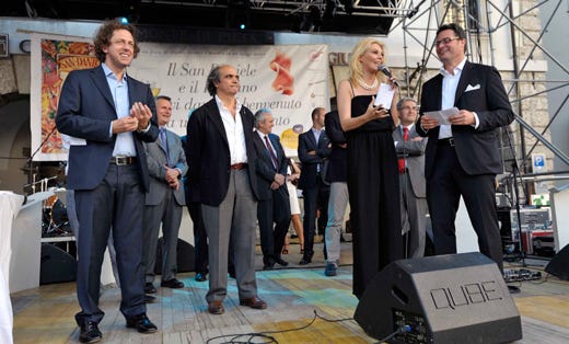 Da sinistra: Vladimir Dukcevich, Davide Paolini, Eleonora Daniele e Mario Emilio Cichetti