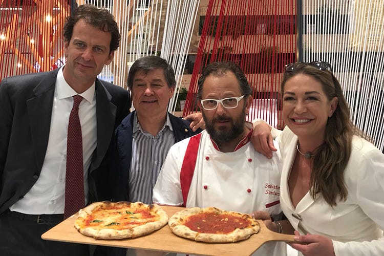 Riccardo Agugiaro, Valter Musso, Salvatore Santucci e Tessa Gelisio (Agugiaro&Figna Molini e Slow Foodinsieme per un’alimentazione sostenibile)
