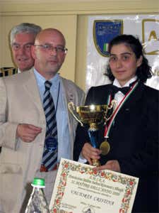 Cristina Valtorta durante la premiazione