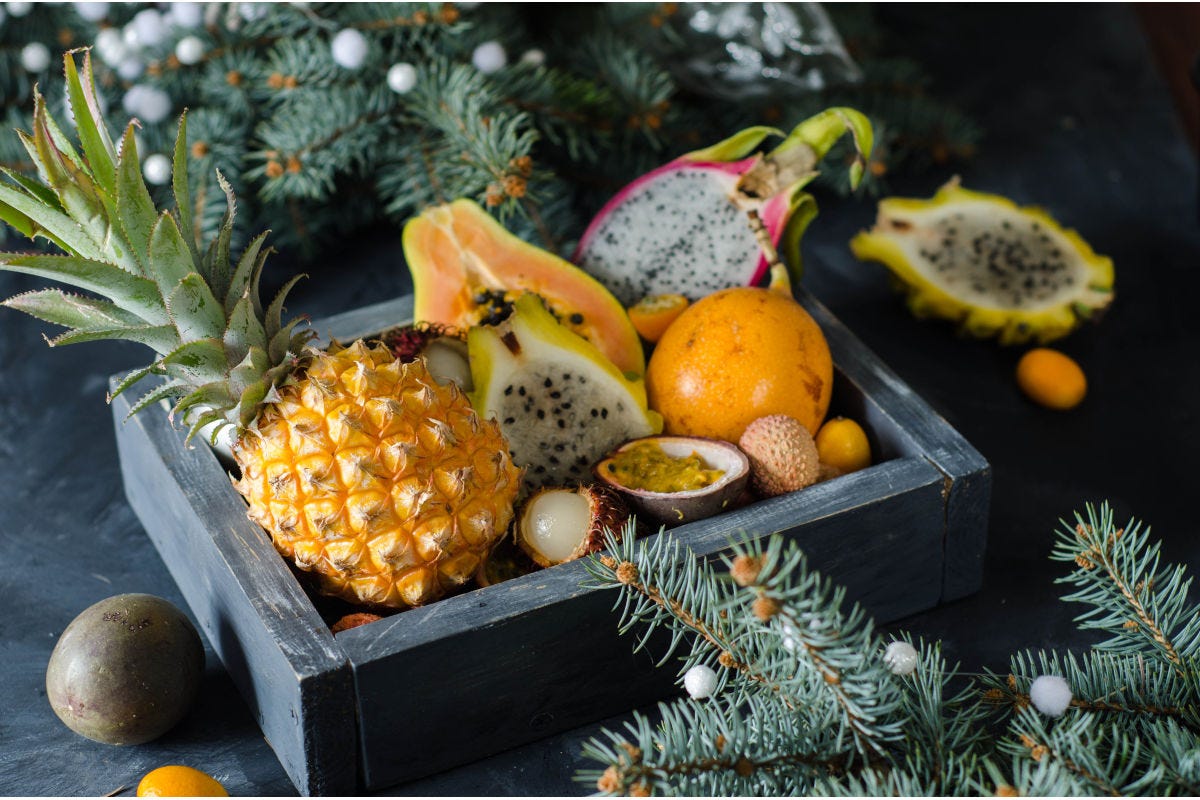 Frutta fresca esotica Natele e Capodanno frutta fresca esotica sale del 193% rispetto al 2021