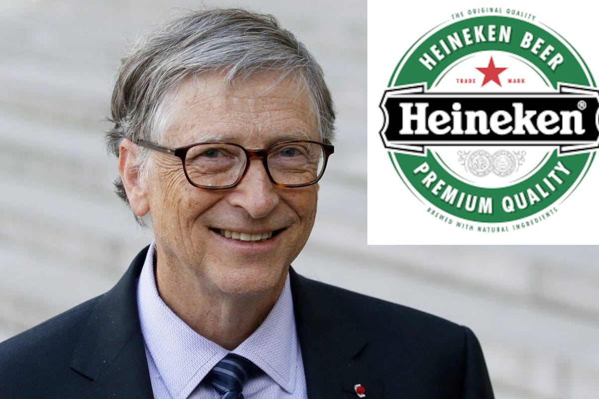 Bill Gates nuovo azionista di Heineken Bill Gates investe un mliardo per il 38 della birra Heineken