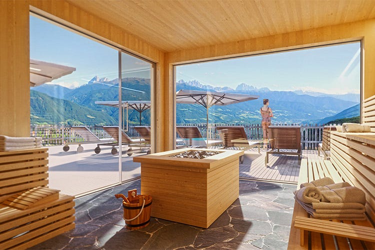 Vista mozzafiato sulle Dolomiti al Bergidyll Hotel Tratterhof
