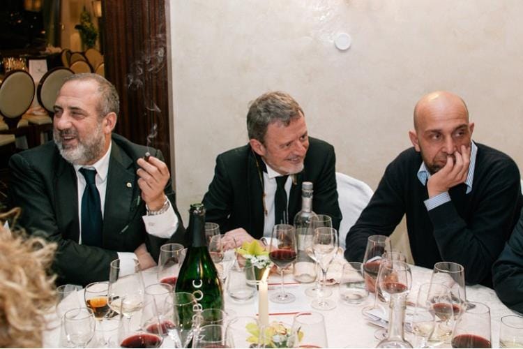 Marcello Masi, Alberto Lupini e Raffaele Barlotti nell'area fumoir