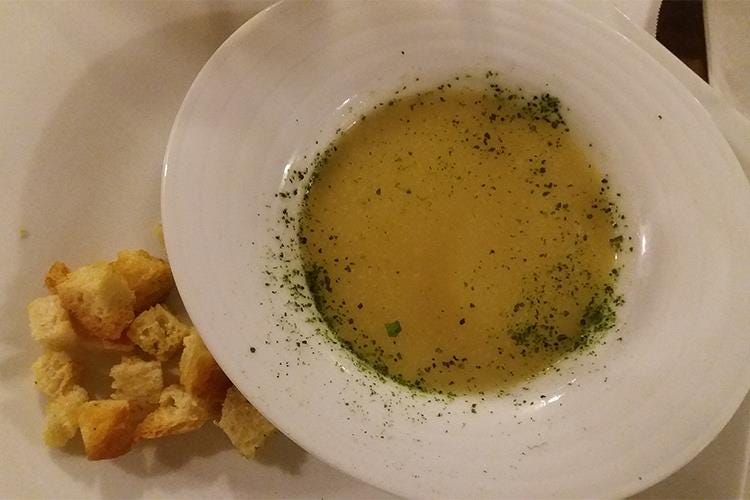 Crema di patate con crostini - Bio per amore al Terroir Marche Festival 
Tra vini d'Oltralpe e tipicità a tavola