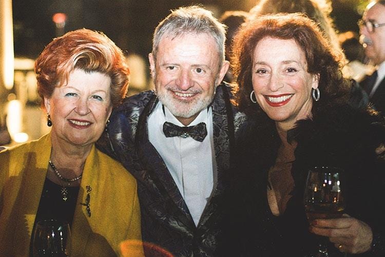 Annie Féolde, Alberto Lupini e Annamaria Tossani (Brilla il red carpet della Cantalupa 
10 anni di Premio, tra ospiti e amici)