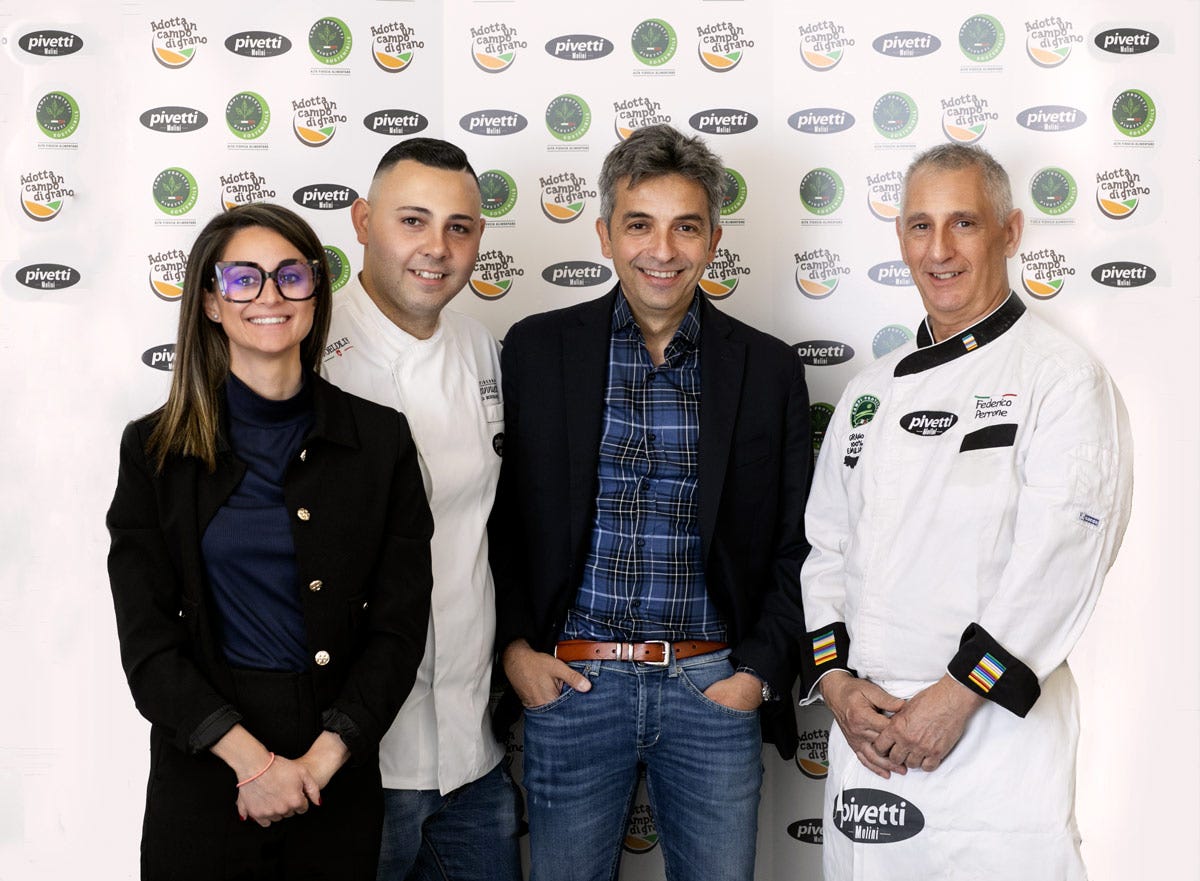 Da sinistra: Tonia Sorrentino, Vincenzo Iannucci, Gianluca Pivetti e Federico Perrone Molini Pivetti: il Progetto Foodservice a sostegno dei professionisti