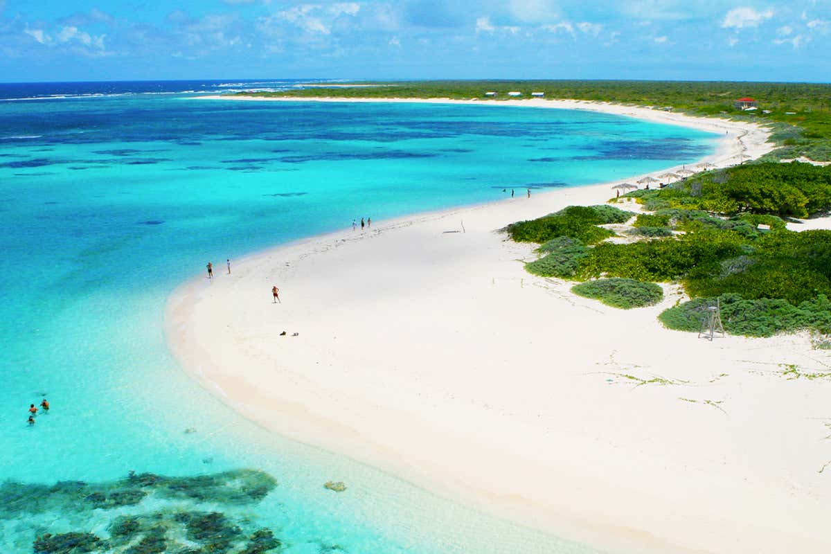 Loblolly Bay, ad Anegada: una distesa luminosa dove il mare sfuma dall’azzurro al blu