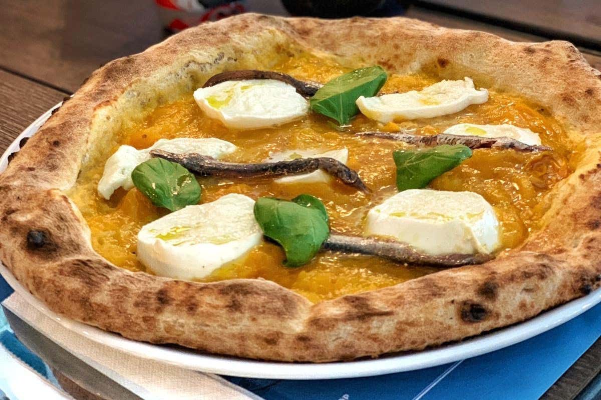 La Girasole, mozzarella, pomodorini gialli e sarde