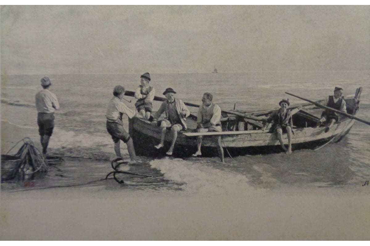 Scioglimento delle ciurme in una foto storica Il gusto del mare d'inverno a Porto Recanati