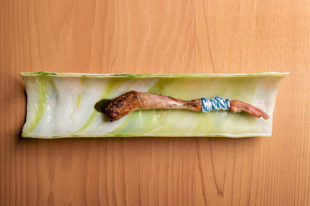 Coscetta del piccione Madonnina del Pescatore a Senigallia, il mare (e non solo) secondo Moreno Cedroni