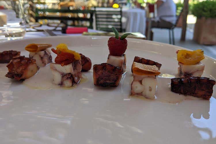 Il Polpo fuor d&rsquo;acqua - Sotto il pergolato, Casa Coloni esalta le materie prime di Paestum