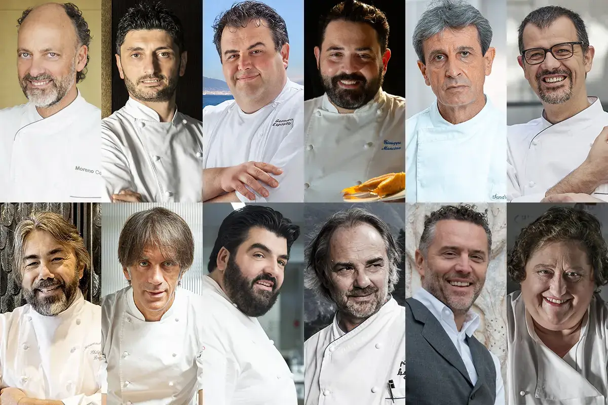 Moreno Cedroni, Andrea Aprea, Gennaro Esposito, Giuseppe Mancino, Sandro Serva, Antonio Guida, Philippe Leveill&egrave;, Davide Oldani, Antonino Cannavacciuolo, Marco Sacco, Giancarlo Perbellini, Enrico Bartolini, Valeria Piccini I due stelle Michelin aspettano Solo 1 su 5 ha gi&agrave; riaperto