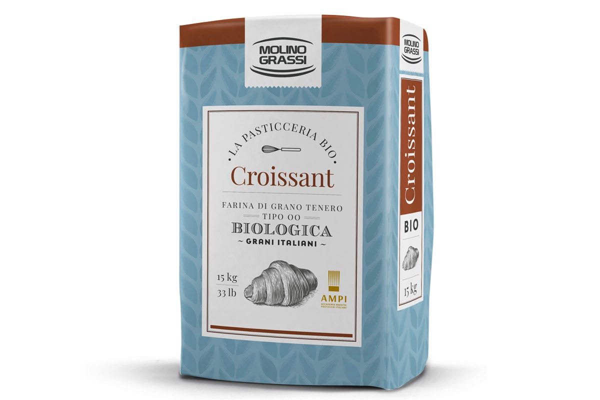 Croissant della linea La Pasticceria Bio di Molino Grassi Prima Colazione Croissant a ognuno il suo gusto