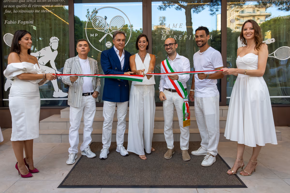 Giancarlo e Davide Salaroli, Flavia Pennetta, Mirko Boschetti e Fabio Fognini