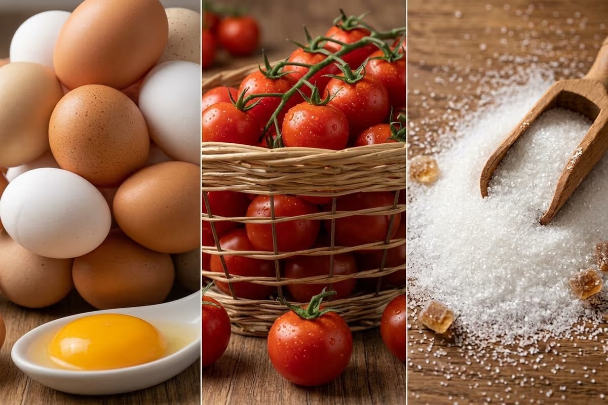 Uova e pomodori costano meno, ma lo zucchero potrebbe tornare ad aumentare