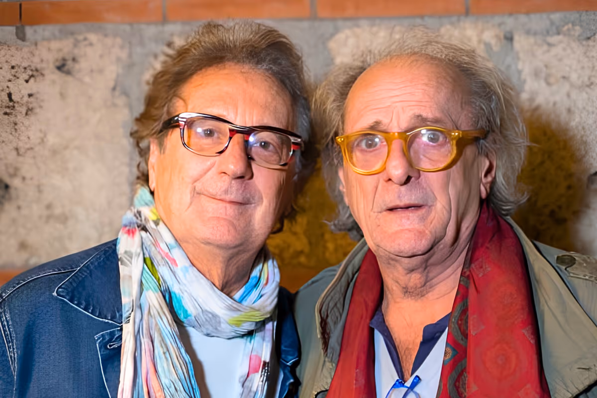Enzo Iacchetti (a sinistra) con Icio De Romedis