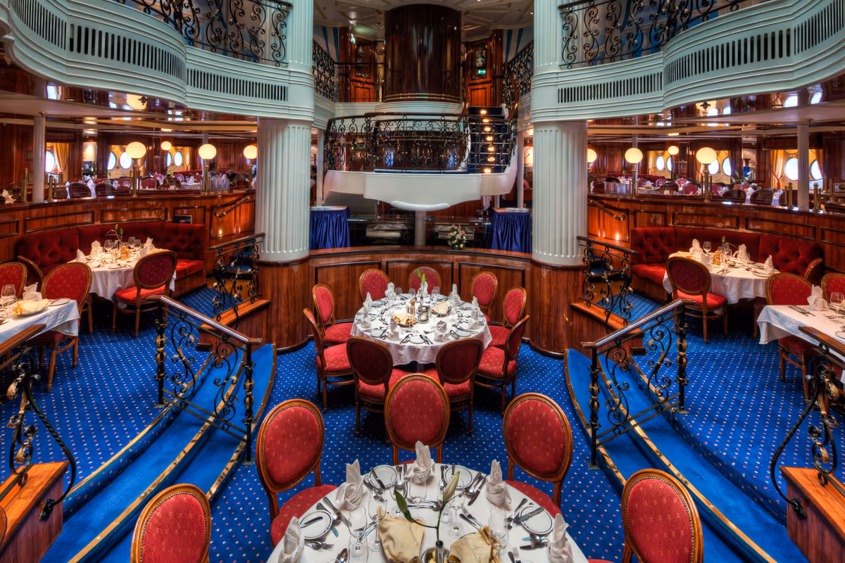 La sala ristorante del Royal Clipper