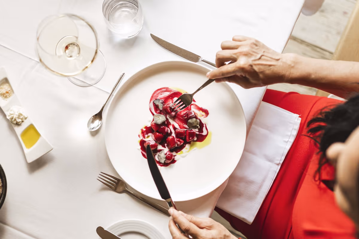 Un piatto del ristorante dello Stroblhof Lake Garda