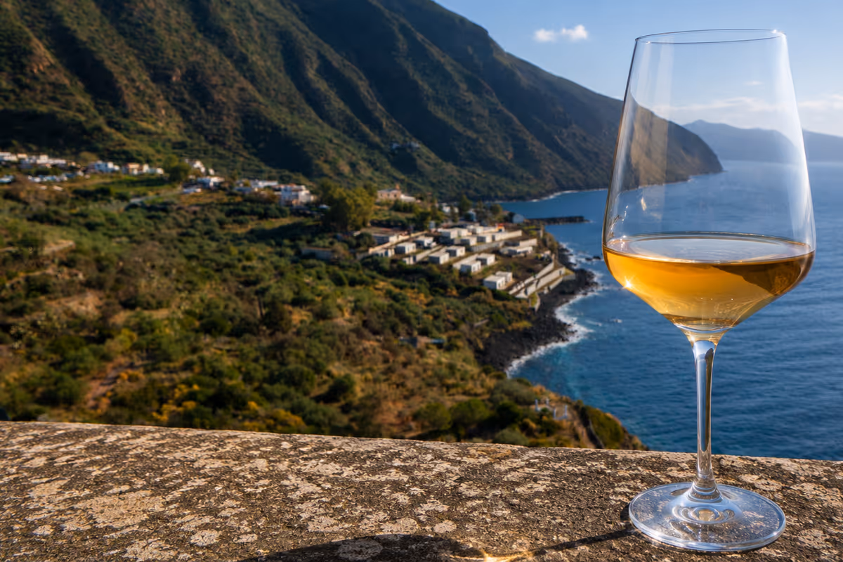 Un calice di Malvasia delle Lipari