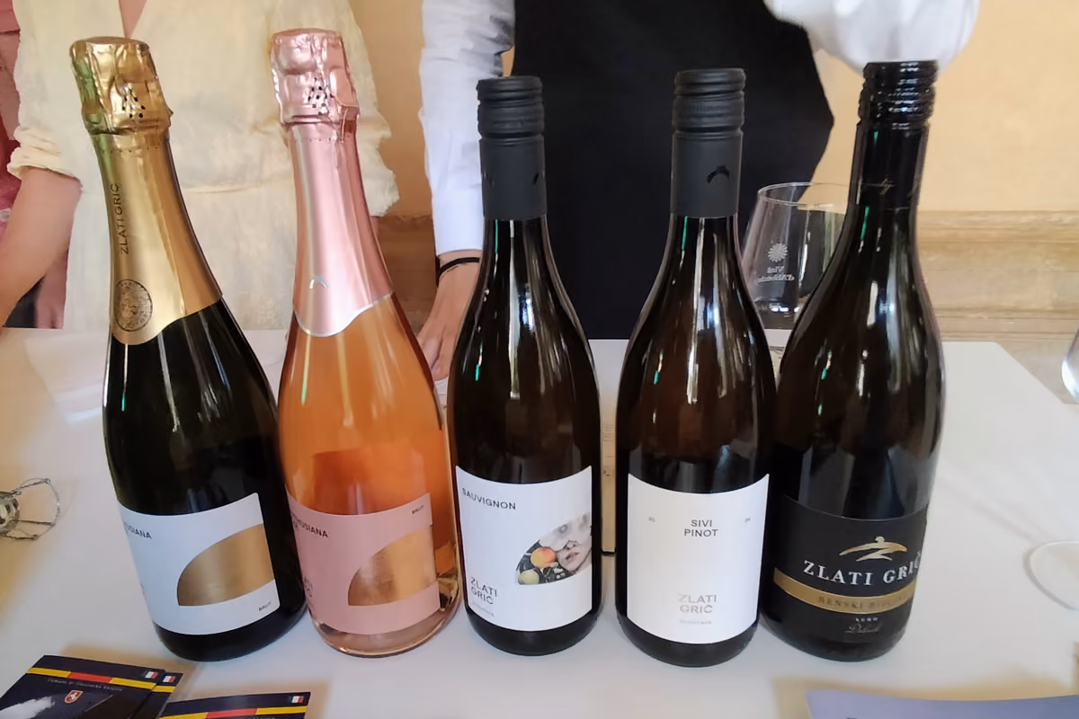Alcuni dei vini di Zlati Grič in assaggio a Vini d'Abbazia