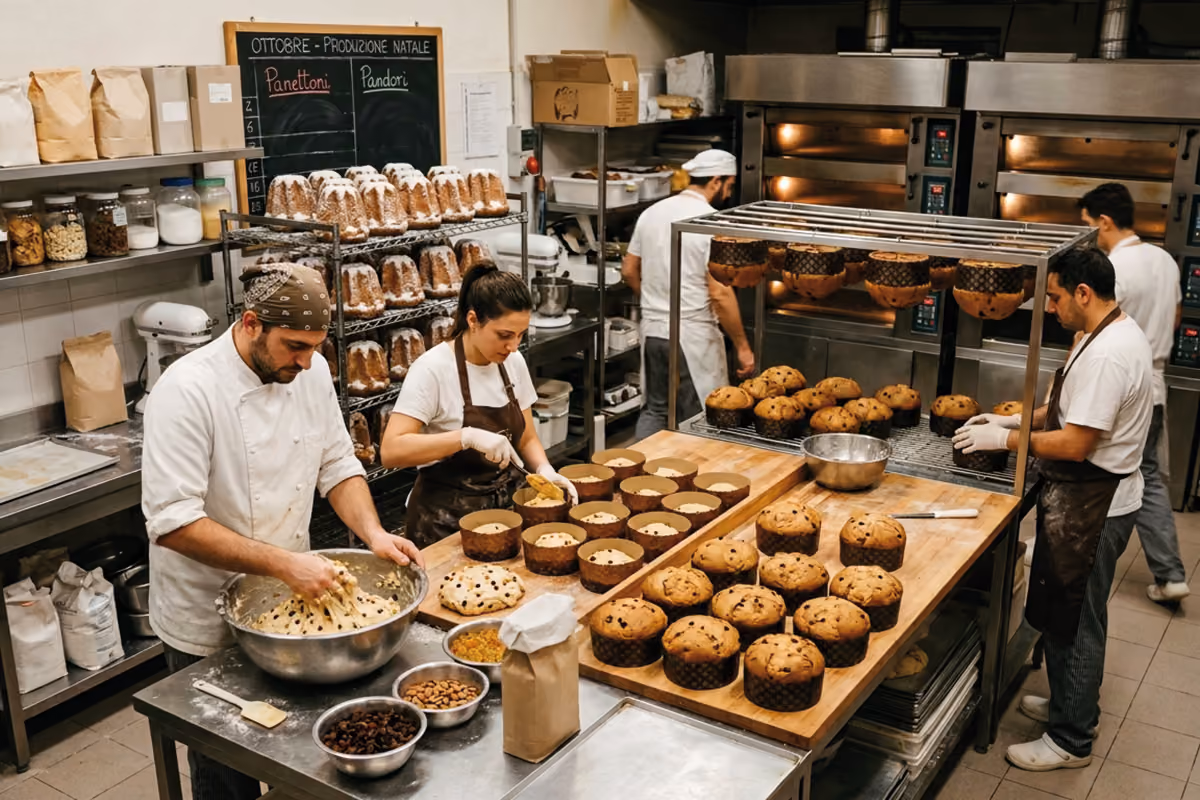 Nei laboratori di pasticceria è ormai obbligatoria una seria programmazione a tavolino di produzione e stoccaggio dei panettoni