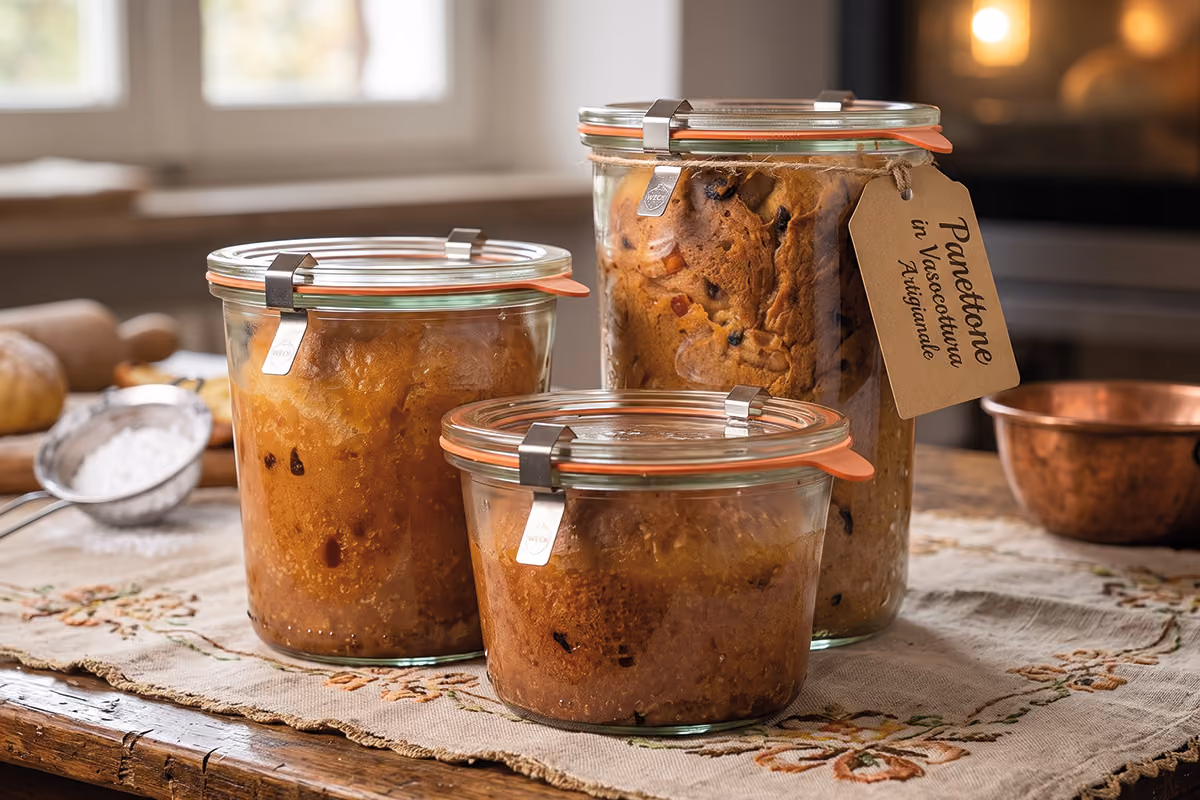 Un panettone realizzato con la vasocottura, ideale per una vendita monoporzione