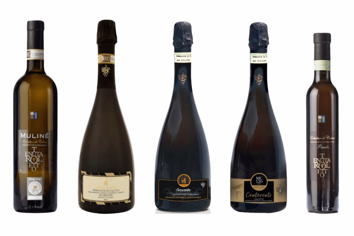 Una selezione dei vini più pregiati di Tenuta Roletto