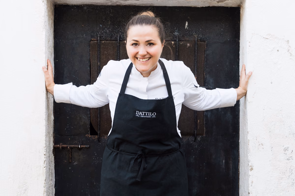 Caterina Ceraudo, chef del ristorante Dattilo all'interno dell'Azienda Agricola Ceraudo
