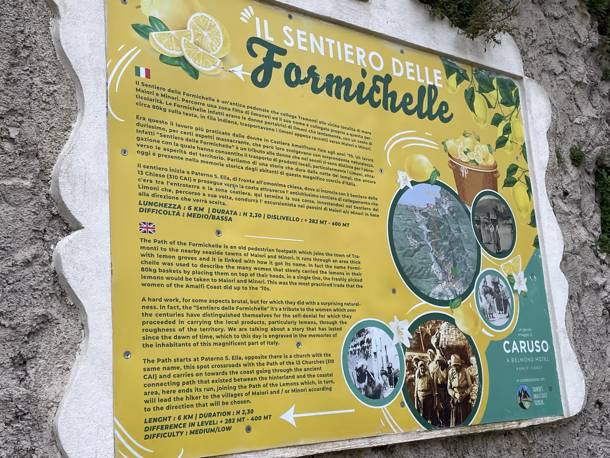 Una mappa che spiega bene cosa si potrà incontrare sul Sentiero delle Formichelle