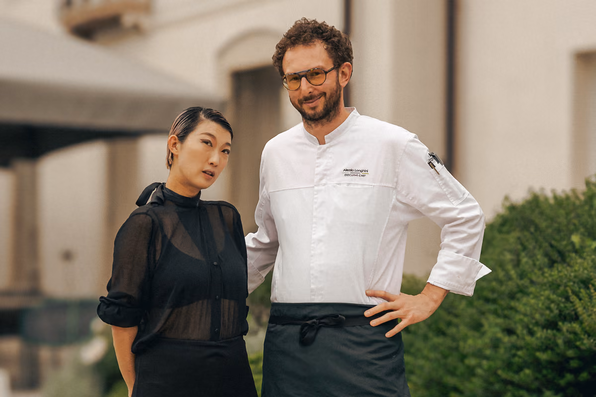 La chef Xin Ge Liu e lo chef Alessio Longhini, protagonisti del menu a quattro mani "50 Passi