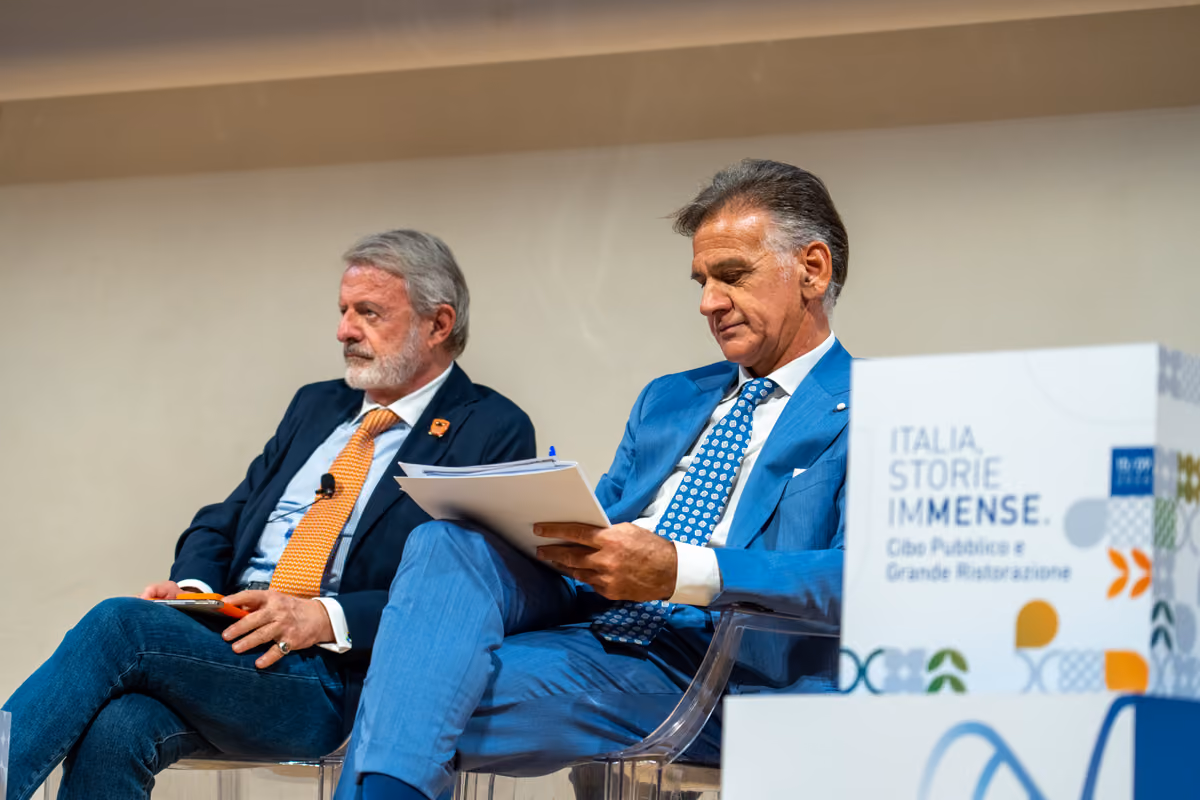 Il direttore di Italia a Tavola Alberto Lupini e il presidente di ANIR Confindustria Massimo Piacenti durante IMMENSE 2026
