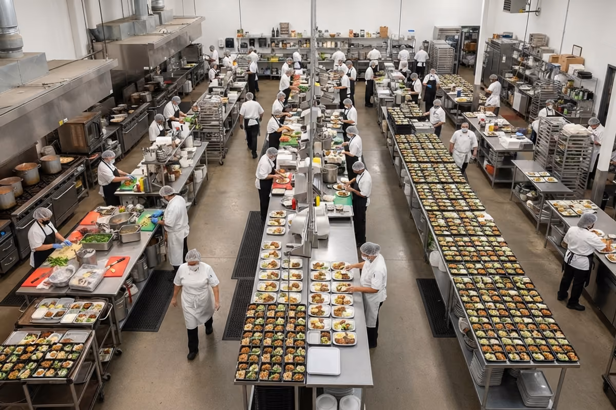 La realtà della ristorazione collettiva italiana fa i conti con grandi gruppi europei, che operano su numeri e produzioni molto grandi