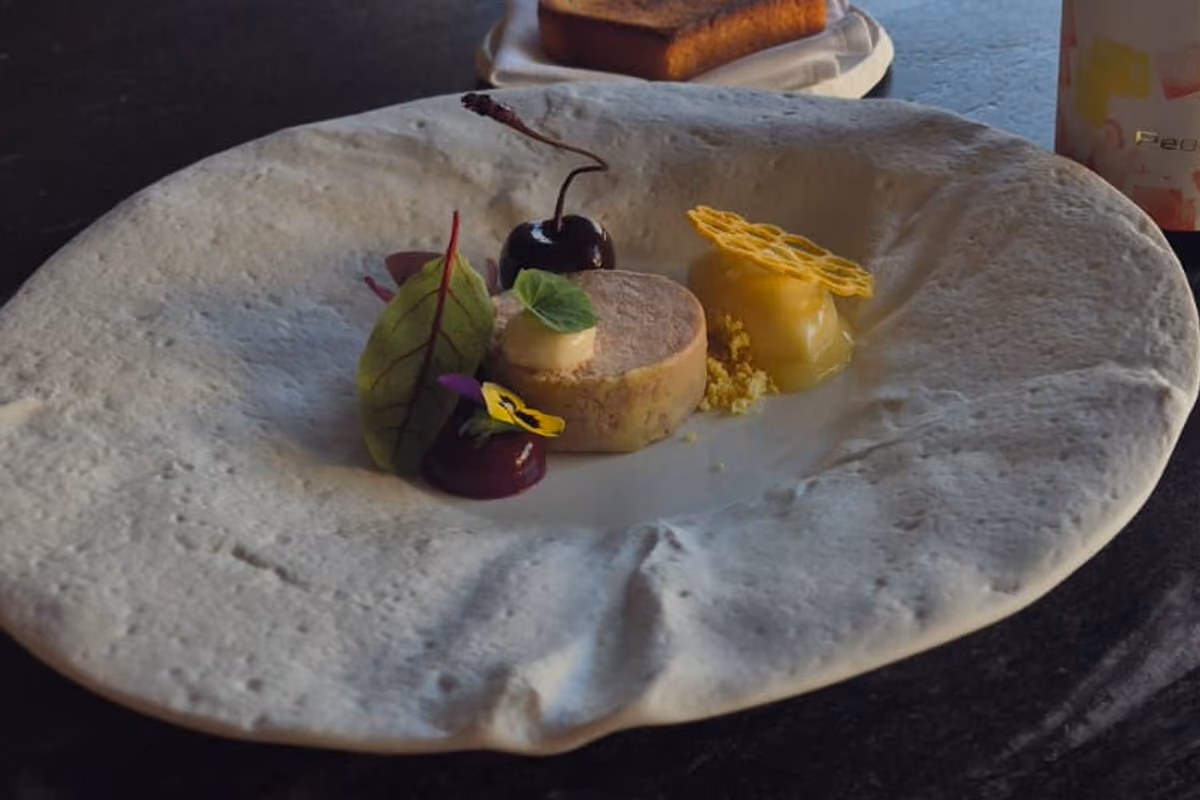Il piatto di foie gras ideato dallo chef Reimund Brunner per accompagnare il PEEGO