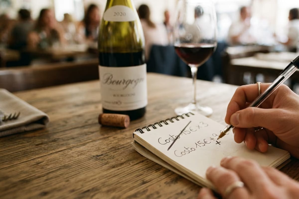 In un ristorante di Teano il ricarico sul vino non supera mai i 9 euro