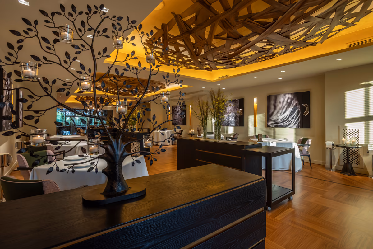 Un angolo della sala del ristorante Tre Olivi