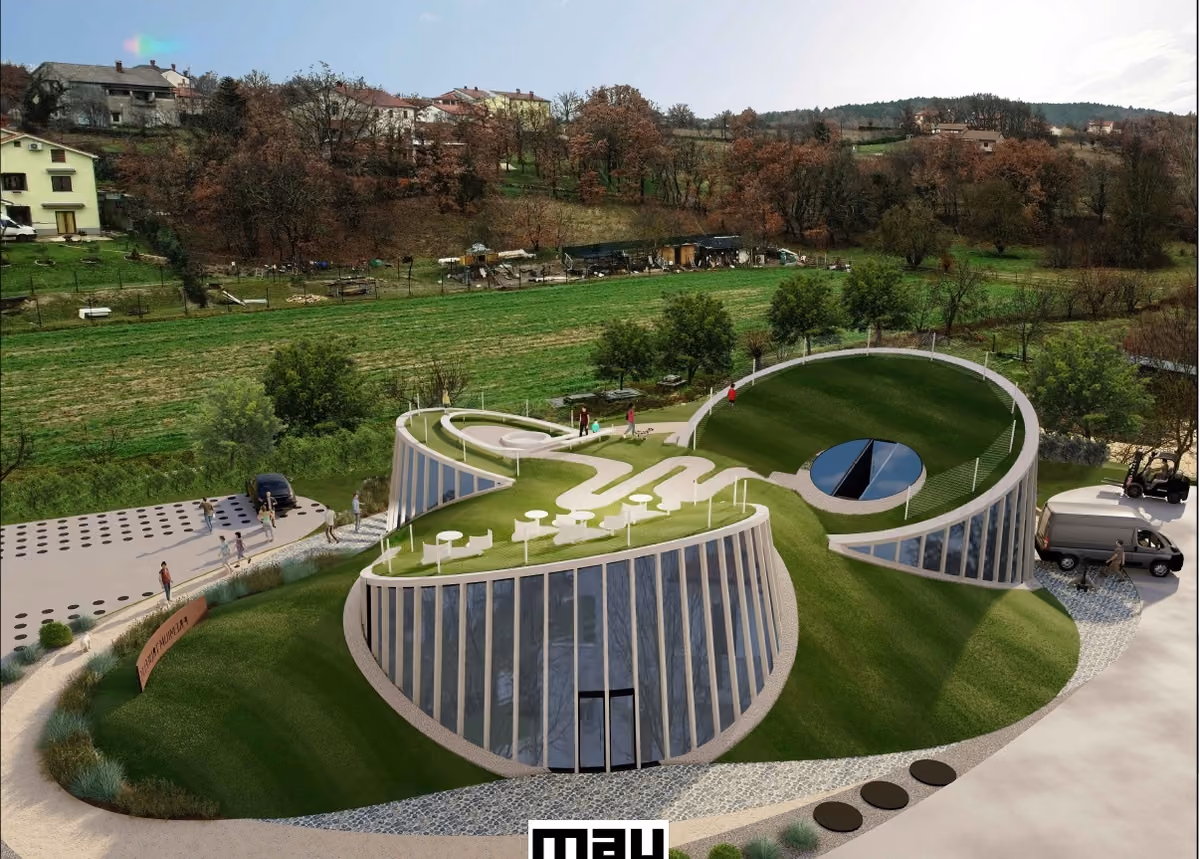 Rendering del futuro Premium Tartufi – Centro del Tartufo a Karojba, la cui apertura è prevista per la primavera 2027