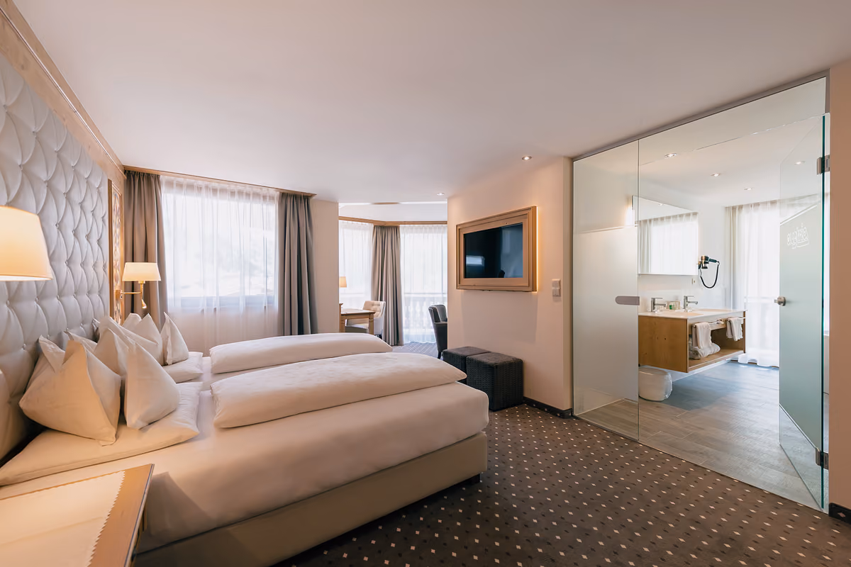 Una delle camere del Gourmet & Wine Hotel Austria di Obergurgl