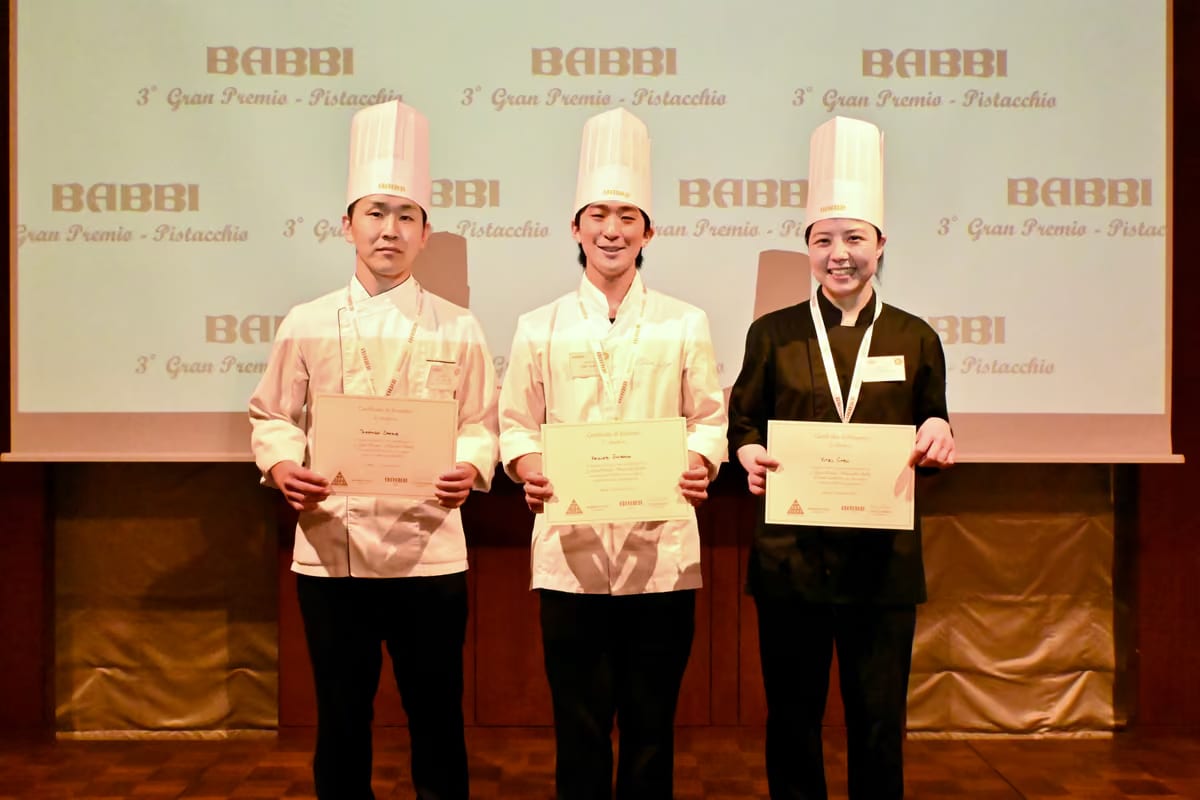 Pasticceria, in Giappone sei chef si sfidano con la Pasta Pistacchio Babbi: vince Keisuke Shibano