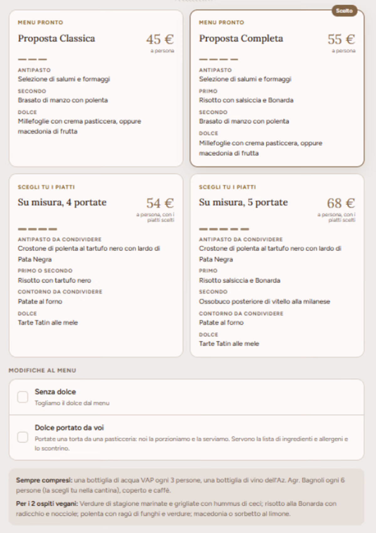 Il menu
